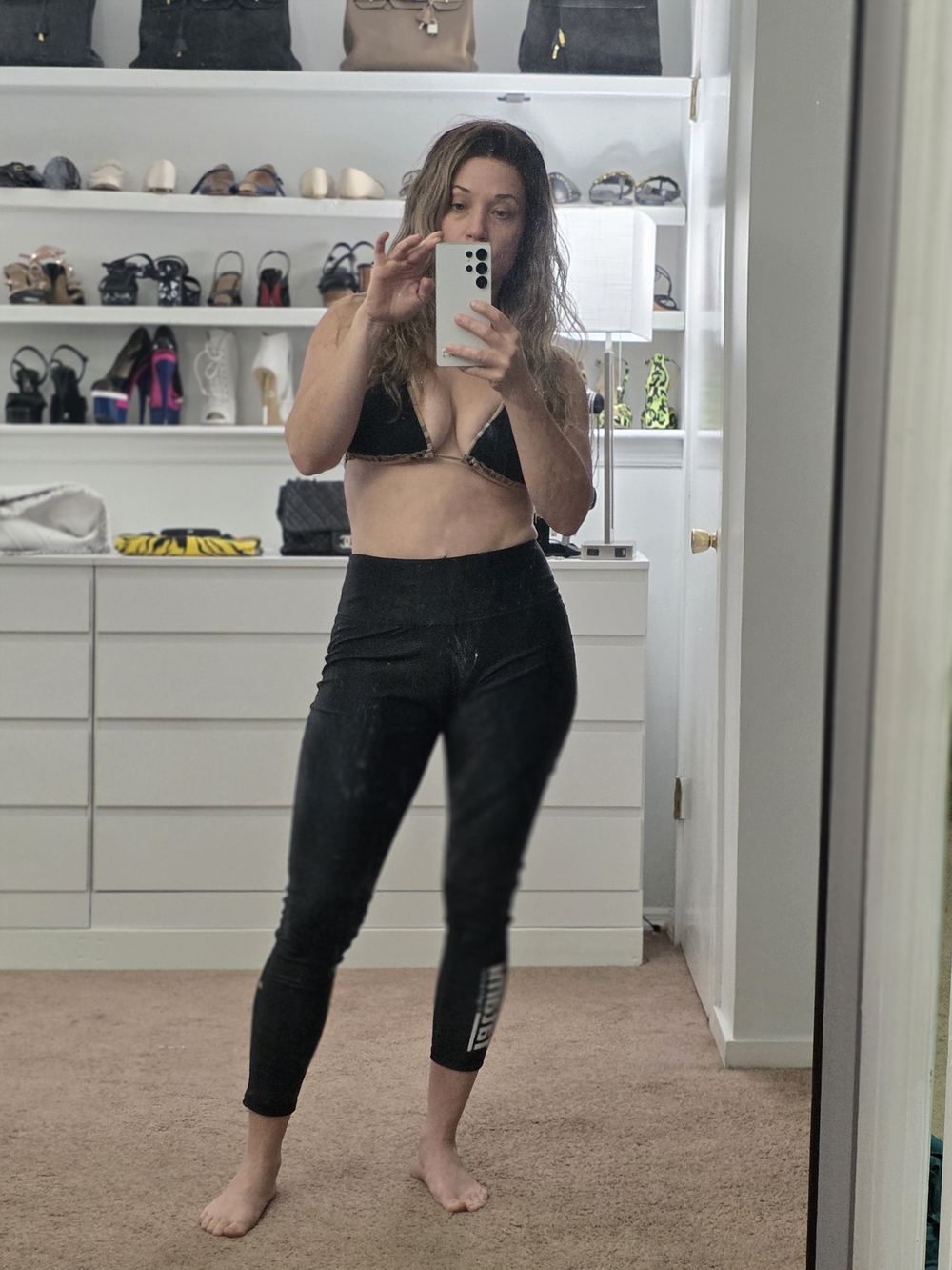 High-Rise Black Crop Leggings for Women